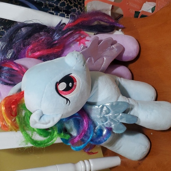 Vintage Lot 2 Build -A- Bear MY LITTLE PONY 16" Princess Luna, and Rainbow!! - Picture 2 of 12